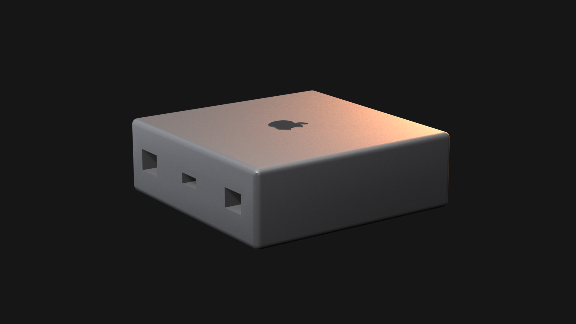 Apple TV 4K media player, rotating turntable view